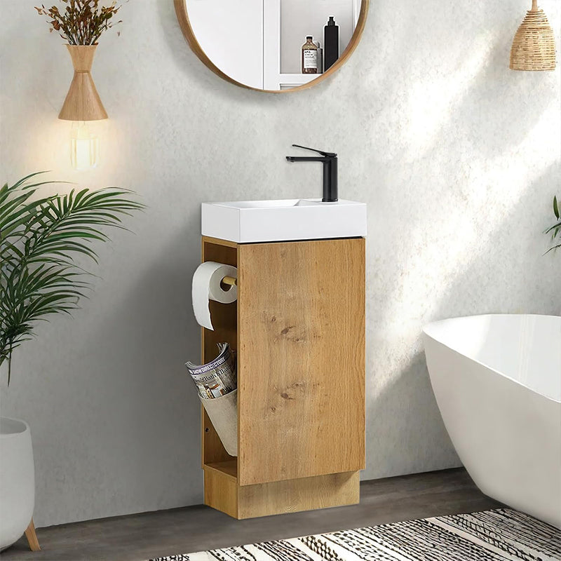 16 Inch Freestanding Single Sink Bathroom Vanity