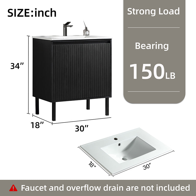 24 Inch Freestanding Single Sink Bathroom Vanity