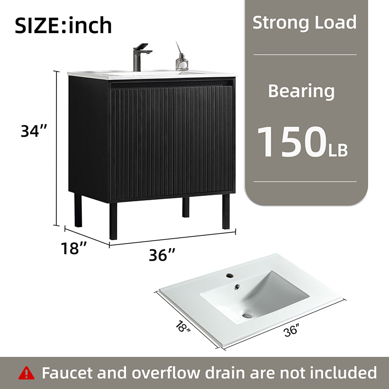 24 Inch Freestanding Single Sink Bathroom Vanity