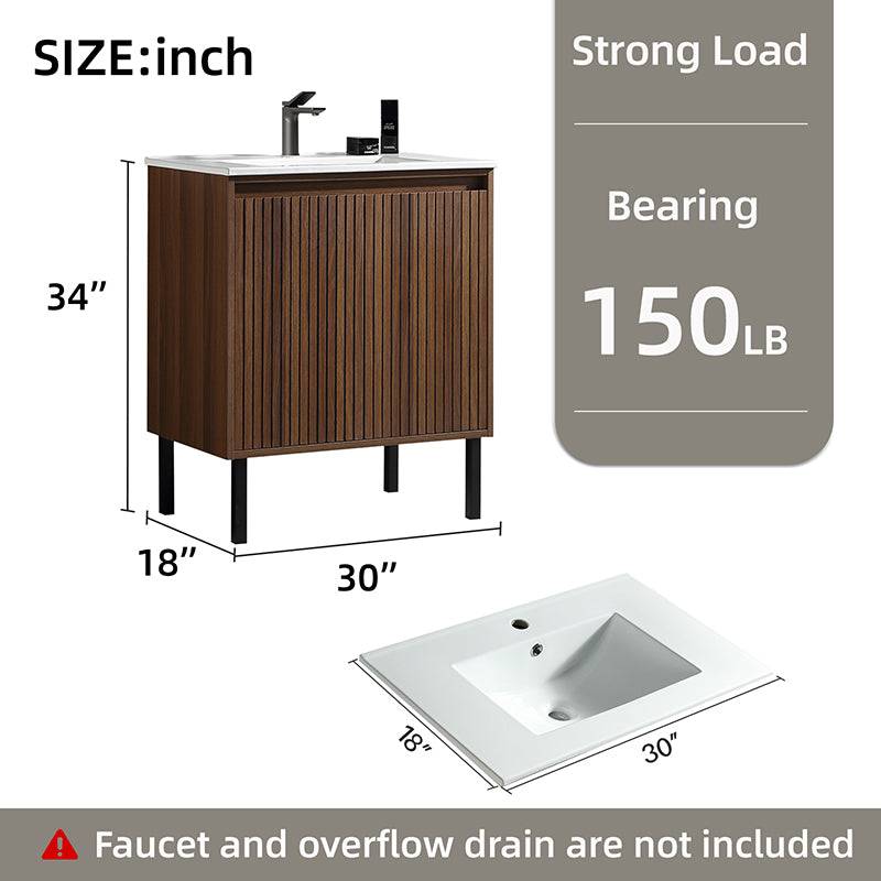 24 Inch Freestanding Single Sink Bathroom Vanity