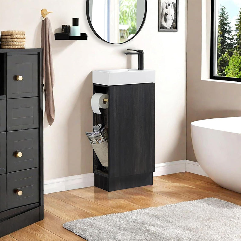 16 Inch Freestanding Single Sink Bathroom Vanity