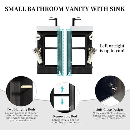 16 Inch Freestanding Single Sink Bathroom Vanity