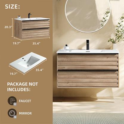 30 Inch Floating Single Sink Bathroom Vanity