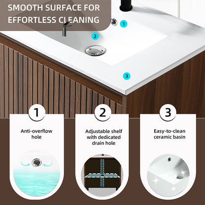 24 Inch Freestanding Single Sink Bathroom Vanity