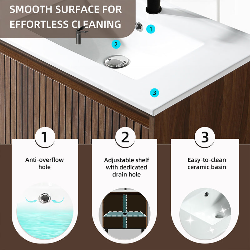 24 Inch Freestanding Single Sink Bathroom Vanity