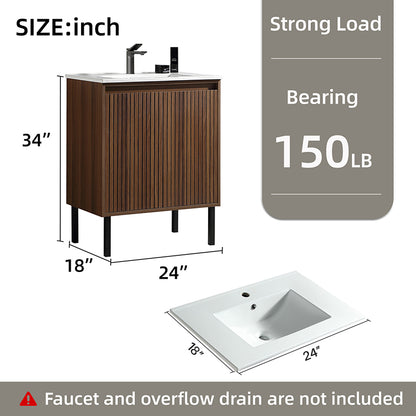 24 Inch Freestanding Single Sink Bathroom Vanity